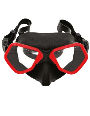 Máscara Ps Dive HYDRO RED. Reducido volumen. Negra con marco rojo | Marlinsubnorte