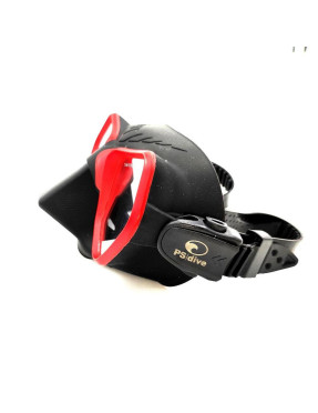 Máscara Ps Dive HYDRO RED. Reducido volumen. Negra con marco rojo | Marlinsubnorte