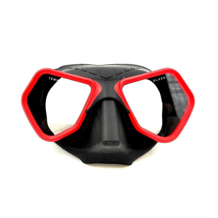 Máscara Ps Dive HYDRO RED. Reducido volumen. Negra con marco rojo | Marlinsubnorte