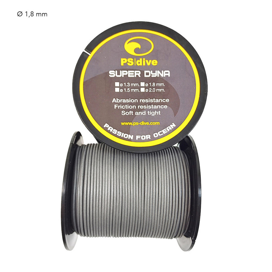 DYNA SUPER Dyneema con forro encerado PS Dive varios diámetros y colores | Marlinsubnorte