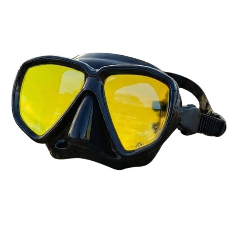 Máscara Marlin TURBO Negro con lente de espejo amarillo