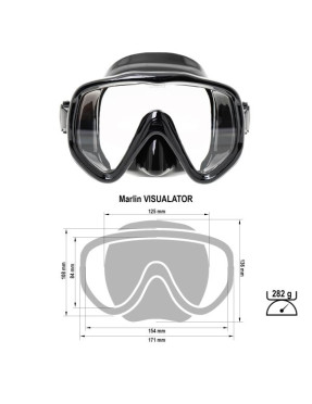 Máscara Marlin Visualator panorámica con opción de lente espejo | marlinsubnorte