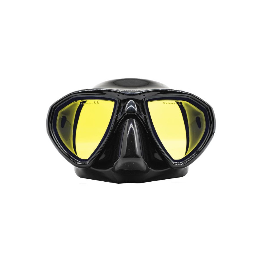 Máscara Marlin Ergo con lente espejo amarilla para pesca submarina | Marlinsubnorte