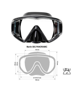 Máscara Marlin Big Panoramic Full Vision buceo y snorkel | marlinsubnorte