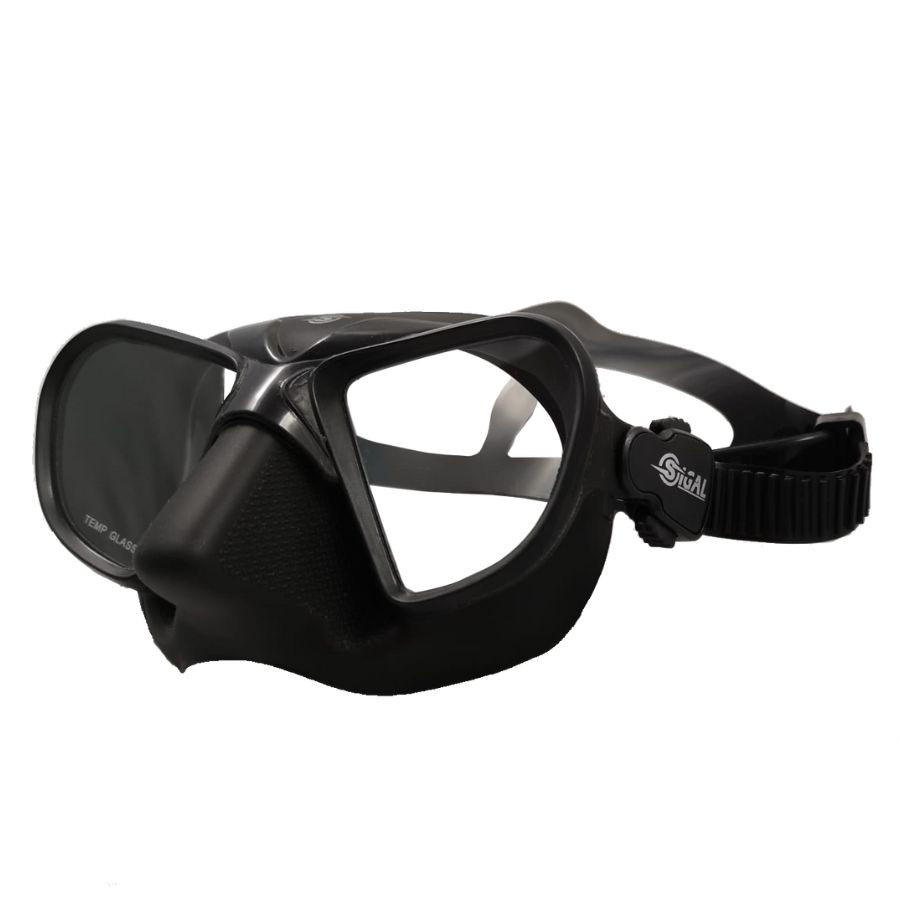 Máscara Sigalsub X-WIDE en silicona flexible negra opaca - Vista 4