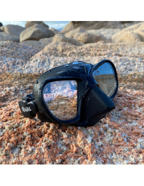 Máscara Sigalsub X-WIDE en silicona flexible negra opaca | Marlinsubnorte
