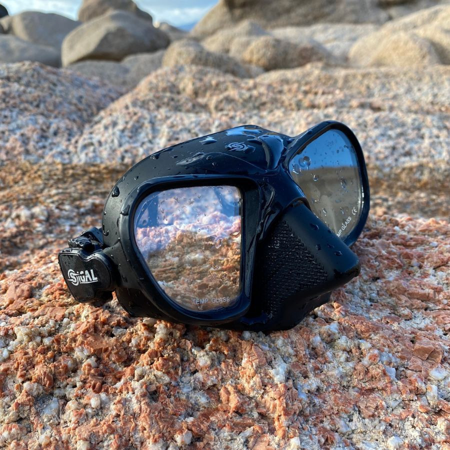 Máscara Sigalsub X-WIDE en silicona flexible negra opaca - Vista 5