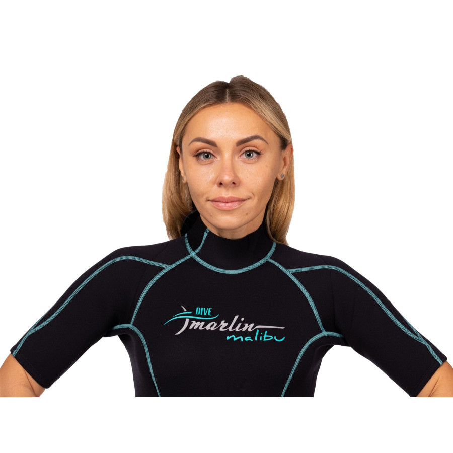 Traje Marlin Malibu Shorty Lady 2.5 mm Negro/Azul Acuático - Vista 5