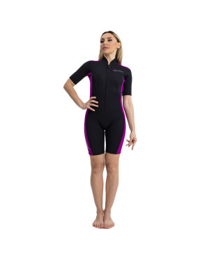 Traje shorty Marlin Costa Lady 2 mm negro/violeta | Marlinsubnorte