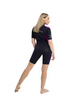 Traje shorty Marlin Costa Lady 2 mm negro/violeta | Marlinsubnorte