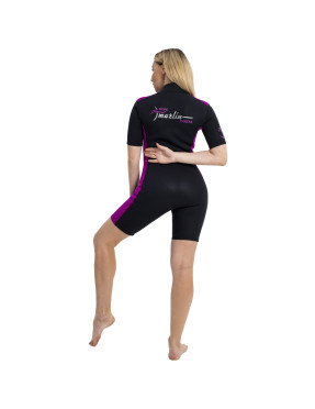 Traje shorty Marlin Costa Lady 2 mm negro/violeta | Marlinsubnorte