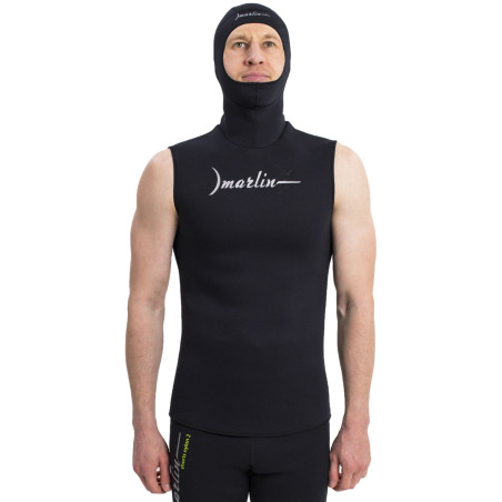 Chaleco con capucha Marlin HOODED VEST NYLON 2 mm Negro | Marlinsubnorte