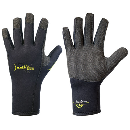 Guantes neopreno Kevlar Marlin ARMOR 3 mm negro | Marlinsubnorte