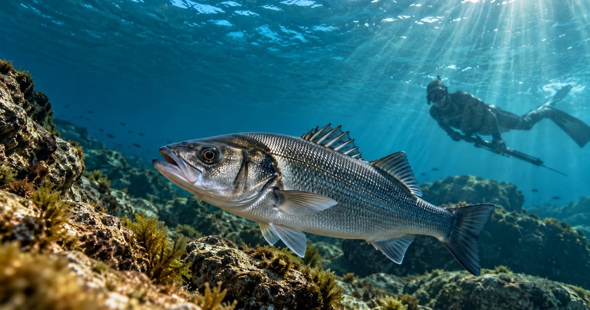 Pesca submarina de lubina en España 2026: tallas mínimas, normativa y técnicas