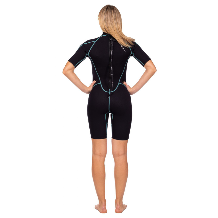 Traje Marlin Malibu Shorty Lady 2.5 mm Negro/Azul Acuático - Vista 5
