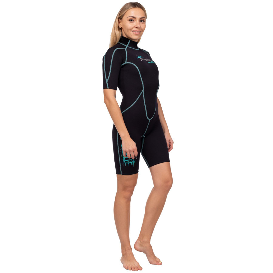Traje Marlin Malibu Shorty Lady 2.5 mm Negro/Azul Acuático - Vista 4