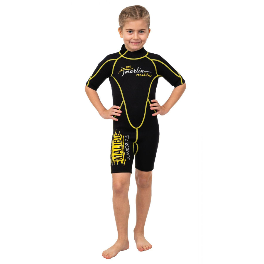 Traje de Neopreno Marlin Malibu Shorty Junior 2,5 mm negro amarillo - Vista 1