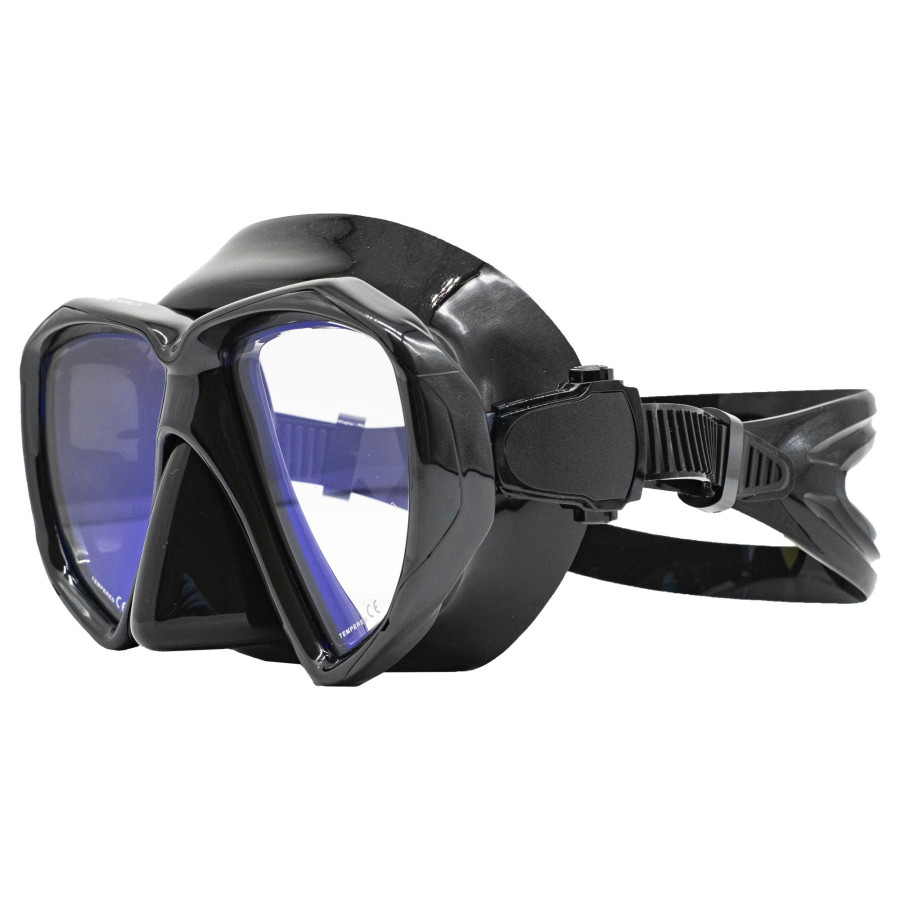 Máscara Marlin TURBO Negro con lente de espejo amarillo - Vista 4