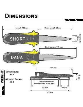 Cuchillo KASUMI Short y Daga PS-Dive | Marlinsubnorte