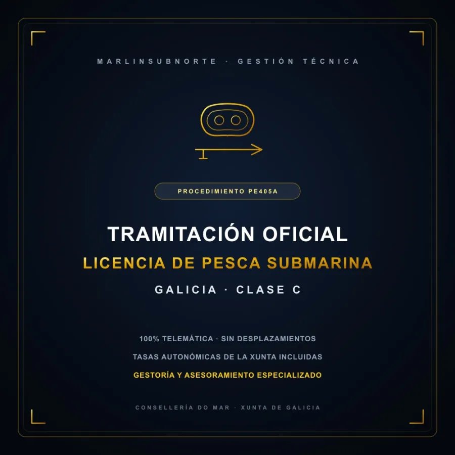 Tramitación Oficial Licencia de Pesca Submarina en Galicia | Marlinsubnorte