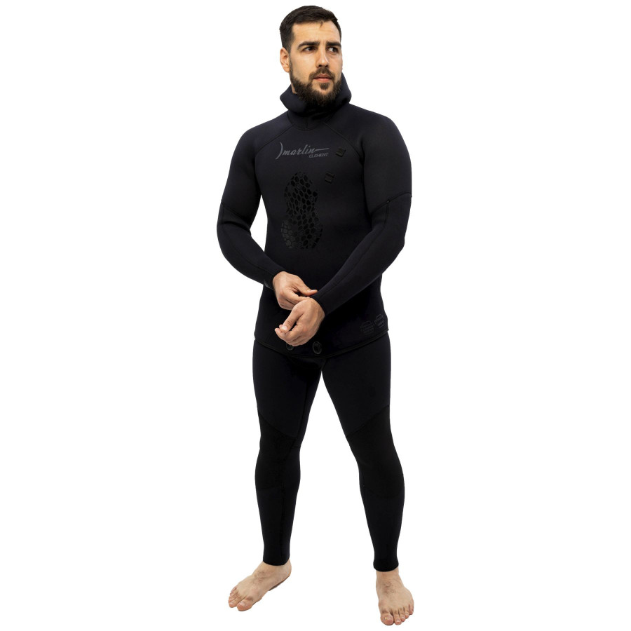 Traje de neopreno Marlin ELEMENT negro 5 mm para pesca submarina - Vista 4