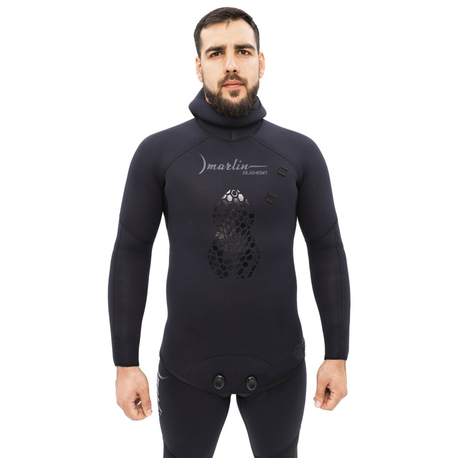 Traje de neopreno Marlin ELEMENT negro 5 mm para pesca submarina - Vista 5