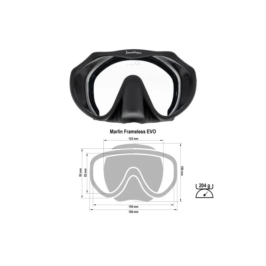 Máscara Marlin Frameless Evo Pesca Submarina, Buceo y Snorkel - Vista 5