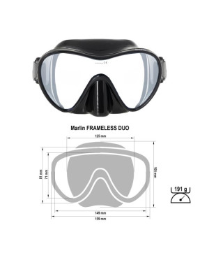 Máscara Marlin Frameless Duo, buceo y snorkel | Marlinsubnorte