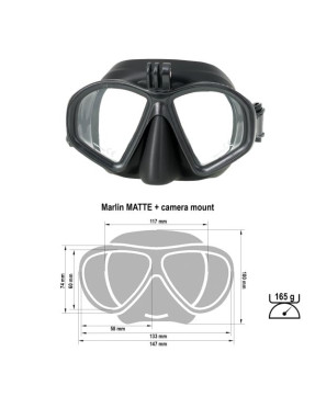 Máscara Marlin Matte con soporte GoPro – Pesca | Marlinsubnorte
