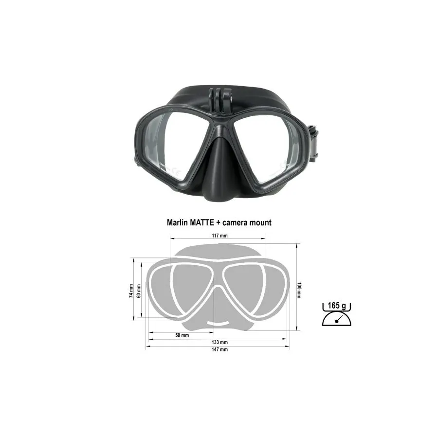Máscara Marlin Matte con Soporte para GoPro – Pesca Submarina y Buceo - Vista 5