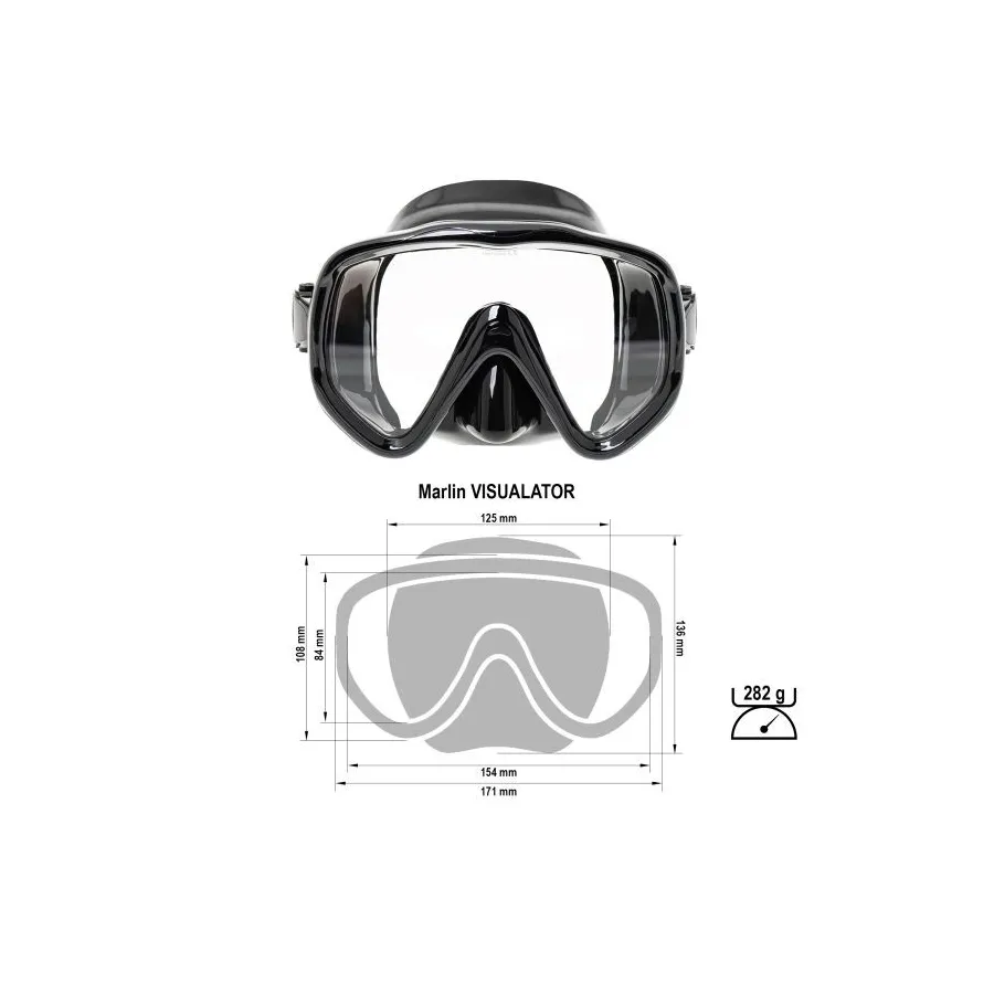 Máscara Marlin Visualator con opción de Lente Espejo para Buceo y Snorkel - Vista 4