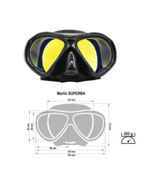 Máscara Marlin Superba con Lente de Espejo | Marlinsubnorte
