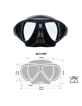 Máscara Marlin Mini bajo volumen pesca | Marlinsubnorte