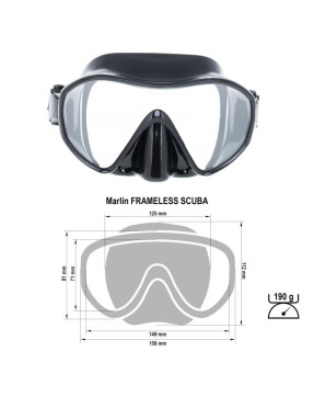Máscara Marlin Frameless Scuba para buceo y | Marlinsubnorte