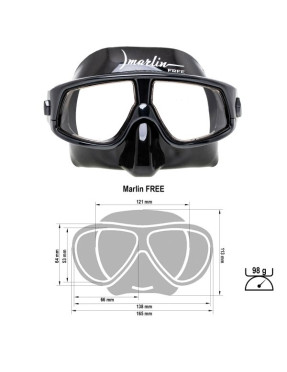 Máscara Marlin Free apnea ultraligera visión | Marlinsubnorte