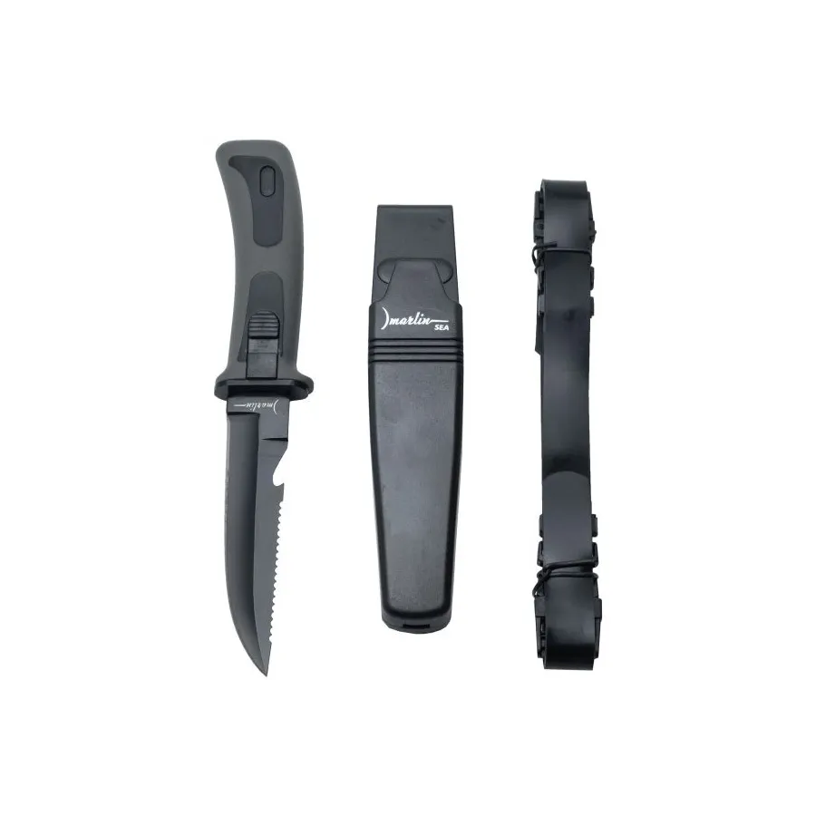 Cuchillo Marlin SEA 420SS hoja combinada con funda y correas - Vista 4