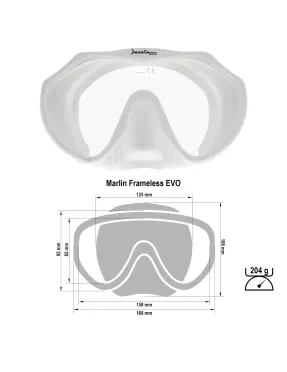 Máscara Marlin Frameless Evo Buceo | Marlinsubnorte