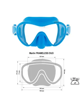 Máscara Marlin Frameless Duo, buceo y snorkel | Marlinsubnorte