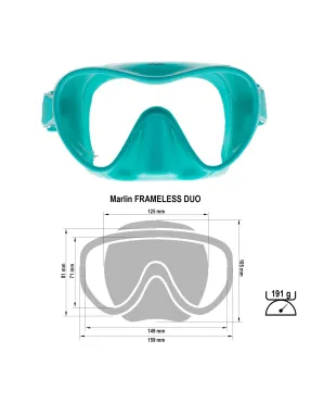Máscara Marlin Frameless Duo, buceo y snorkel | Marlinsubnorte