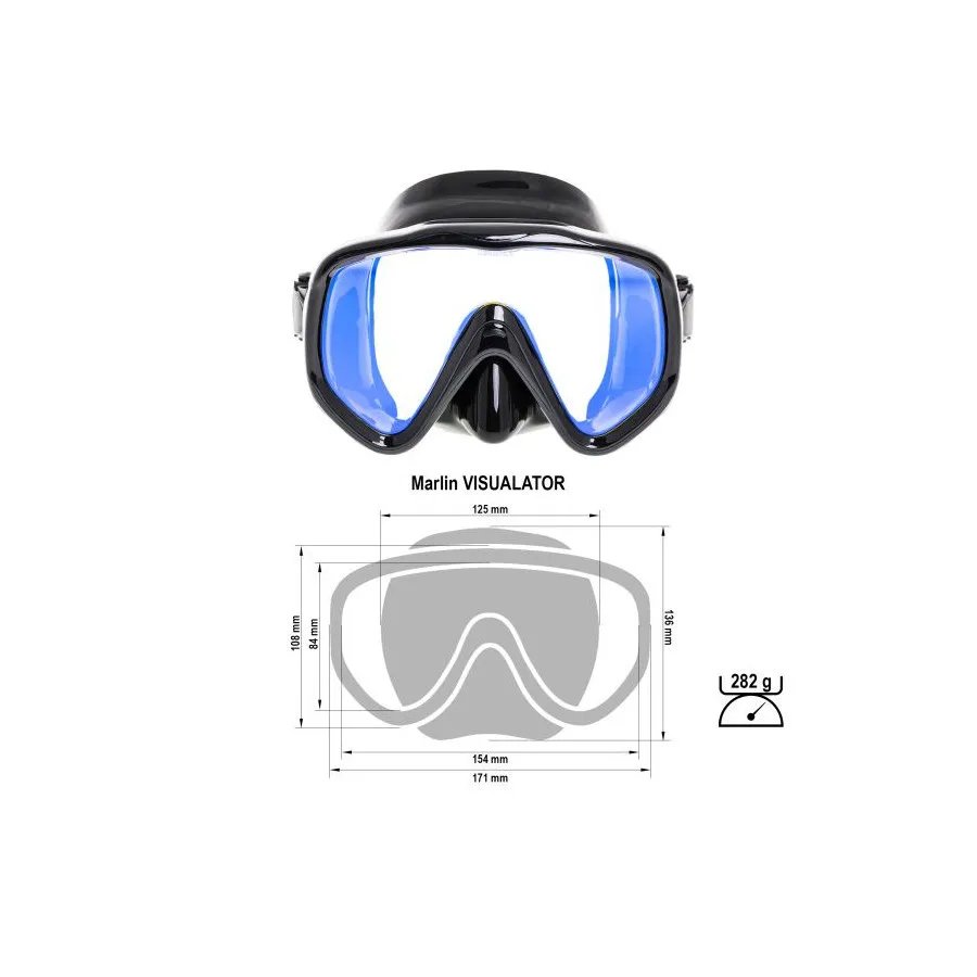 Máscara Marlin Visualator con opción de Lente Espejo para Buceo y Snorkel - Vista 9