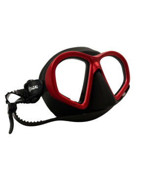 Máscara Sigalsub METAL RED en silicona negra | Marlinsubnorte