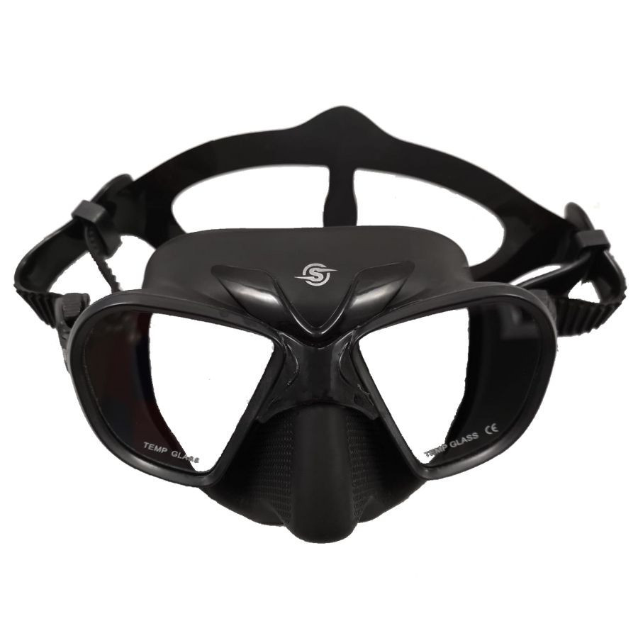 Máscara Sigalsub X-WIDE en silicona flexible negra opaca - Vista 2